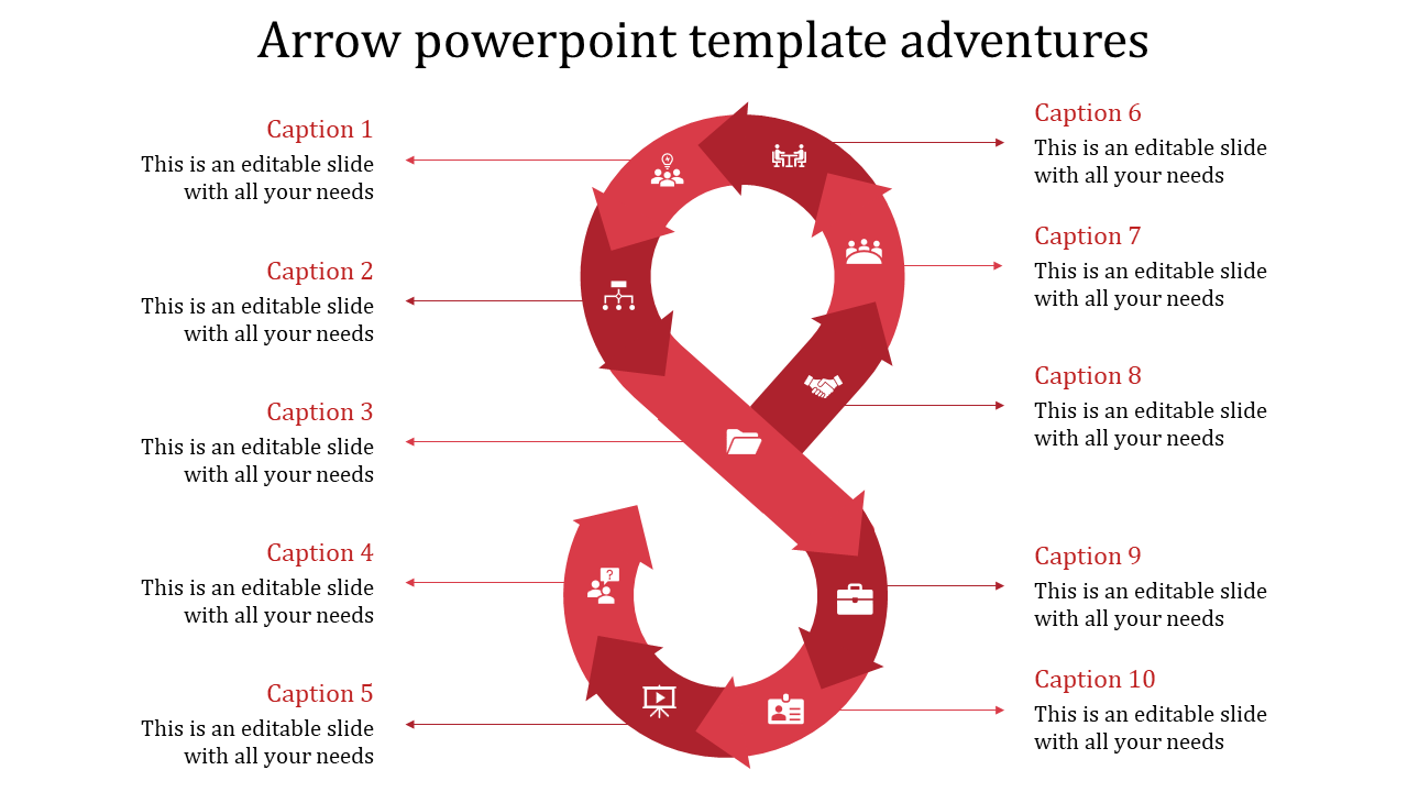 arrows powerpoint templates-Arrow powerpoint template adventures-red